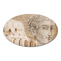 Colosseum Rome Caesar Background Oval Magnet