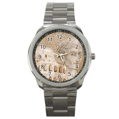 Colosseum Rome Caesar Background Sport Metal Watch by Celenk