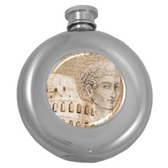 Colosseum Rome Caesar Background Round Hip Flask (5 Oz) by Celenk