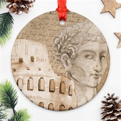 Colosseum Rome Caesar Background Round Ornament (two Sides) by Celenk