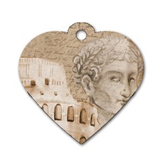 Colosseum Rome Caesar Background Dog Tag Heart (one Side) by Celenk