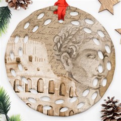 Colosseum Rome Caesar Background Ornament (Round Filigree)