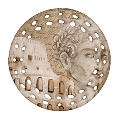 Colosseum Rome Caesar Background Round Filigree Ornament (two Sides) by Celenk