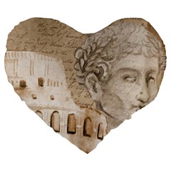 Colosseum Rome Caesar Background Large 19  Premium Heart Shape Cushions by Celenk