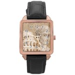 Colosseum Rome Caesar Background Rose Gold Leather Watch  Front