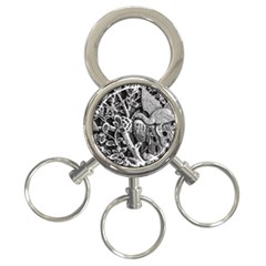 Black And White Pattern Texture 3-ring Key Chains by Celenk