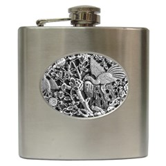 Black And White Pattern Texture Hip Flask (6 Oz) by Celenk