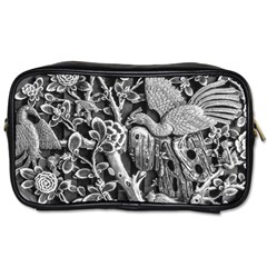 Black And White Pattern Texture Toiletries Bags by Celenk