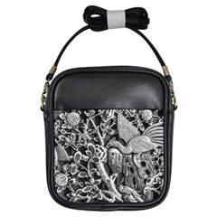 Black And White Pattern Texture Girls Sling Bags by Celenk