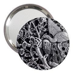 Black And White Pattern Texture 3  Handbag Mirrors by Celenk