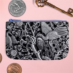 Black And White Pattern Texture Large Coin Purse by Celenk