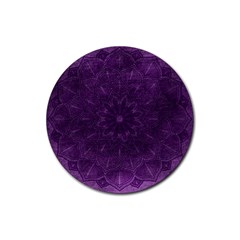 Background Purple Mandala Lilac Rubber Coaster (round)  by Celenk