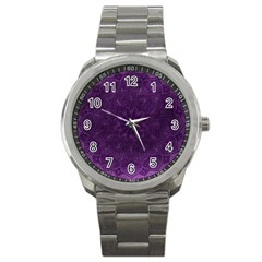 Background Purple Mandala Lilac Sport Metal Watch by Celenk