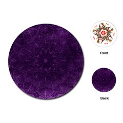 Background Purple Mandala Lilac Playing Cards (round)  by Celenk