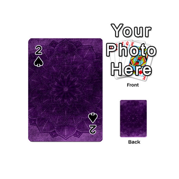 Background Purple Mandala Lilac Playing Cards 54 (Mini) 