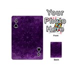 Background Purple Mandala Lilac Playing Cards 54 (Mini)  Front - Spade4