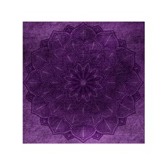 Background Purple Mandala Lilac Small Satin Scarf (square) by Celenk