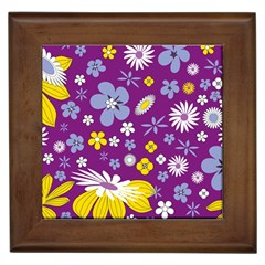 Floral Flowers Framed Tiles by Celenk