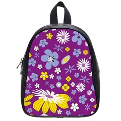 Floral Flowers School Bag (small) by Celenk