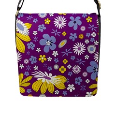 Floral Flowers Flap Messenger Bag (l)  by Celenk