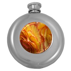 Flowers Leaves Leaf Floral Summer Round Hip Flask (5 Oz) by Celenk