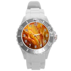 Flowers Leaves Leaf Floral Summer Round Plastic Sport Watch (l) by Celenk