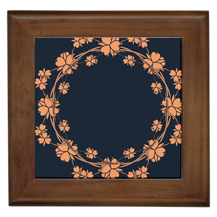 Floral Vintage Royal Frame Pattern Framed Tiles