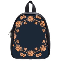 Floral Vintage Royal Frame Pattern School Bag (small) by Celenk