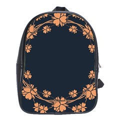 Floral Vintage Royal Frame Pattern School Bag (xl)