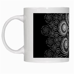 Fractal Filigree Lace Vintage White Mugs by Celenk