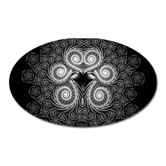 Fractal Filigree Lace Vintage Oval Magnet by Celenk