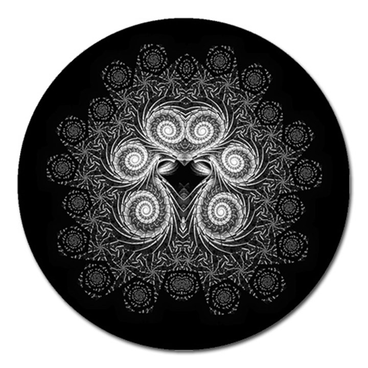 Fractal Filigree Lace Vintage Magnet 5  (Round)