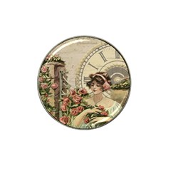 French Vintage Girl Roses Clock Hat Clip Ball Marker by Celenk