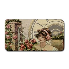 French Vintage Girl Roses Clock Medium Bar Mats by Celenk