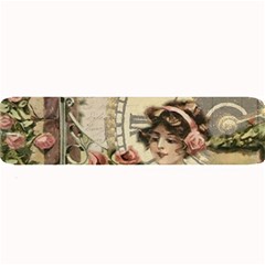 French Vintage Girl Roses Clock Large Bar Mats by Celenk