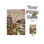 French Vintage Girl Roses Clock Playing Cards 54 (Mini)  Front - Joker1