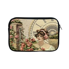 French Vintage Girl Roses Clock Apple Ipad Mini Zipper Cases by Celenk