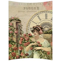 French Vintage Girl Roses Clock Back Support Cushion