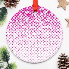 Halftone Dot Background Pattern Ornament (round) by Celenk