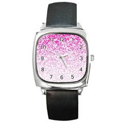 Halftone Dot Background Pattern Square Metal Watch by Celenk