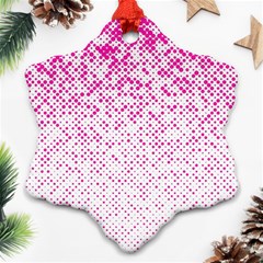 Halftone Dot Background Pattern Snowflake Ornament (two Sides) by Celenk