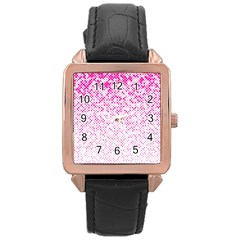 Halftone Dot Background Pattern Rose Gold Leather Watch  by Celenk