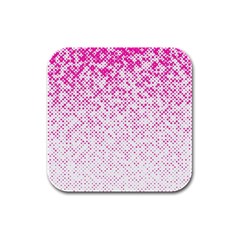 Halftone Dot Background Pattern Rubber Square Coaster (4 Pack) 