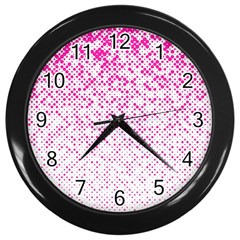 Halftone Dot Background Pattern Wall Clocks (black) by Celenk