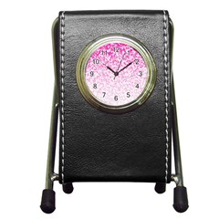 Halftone Dot Background Pattern Pen Holder Desk Clocks by Celenk