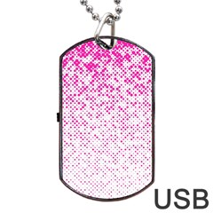 Halftone Dot Background Pattern Dog Tag Usb Flash (two Sides) by Celenk