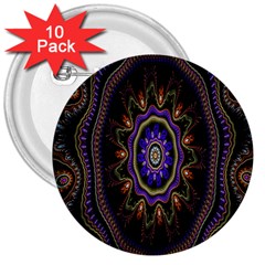 Fractal Vintage Colorful Decorative 3  Buttons (10 Pack)  by Celenk