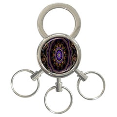 Fractal Vintage Colorful Decorative 3-ring Key Chains by Celenk