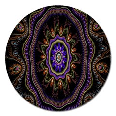 Fractal Vintage Colorful Decorative Magnet 5  (round) by Celenk