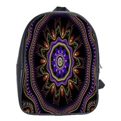 Fractal Vintage Colorful Decorative School Bag (xl)